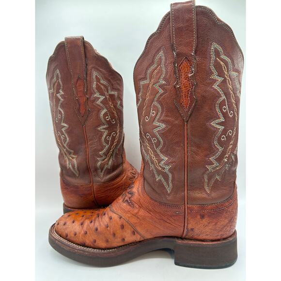 Lucchese 2000 7.5 Full Quill Ostrich Brown Women’sWestern Cowgirl Boots - Picture 3 of 13